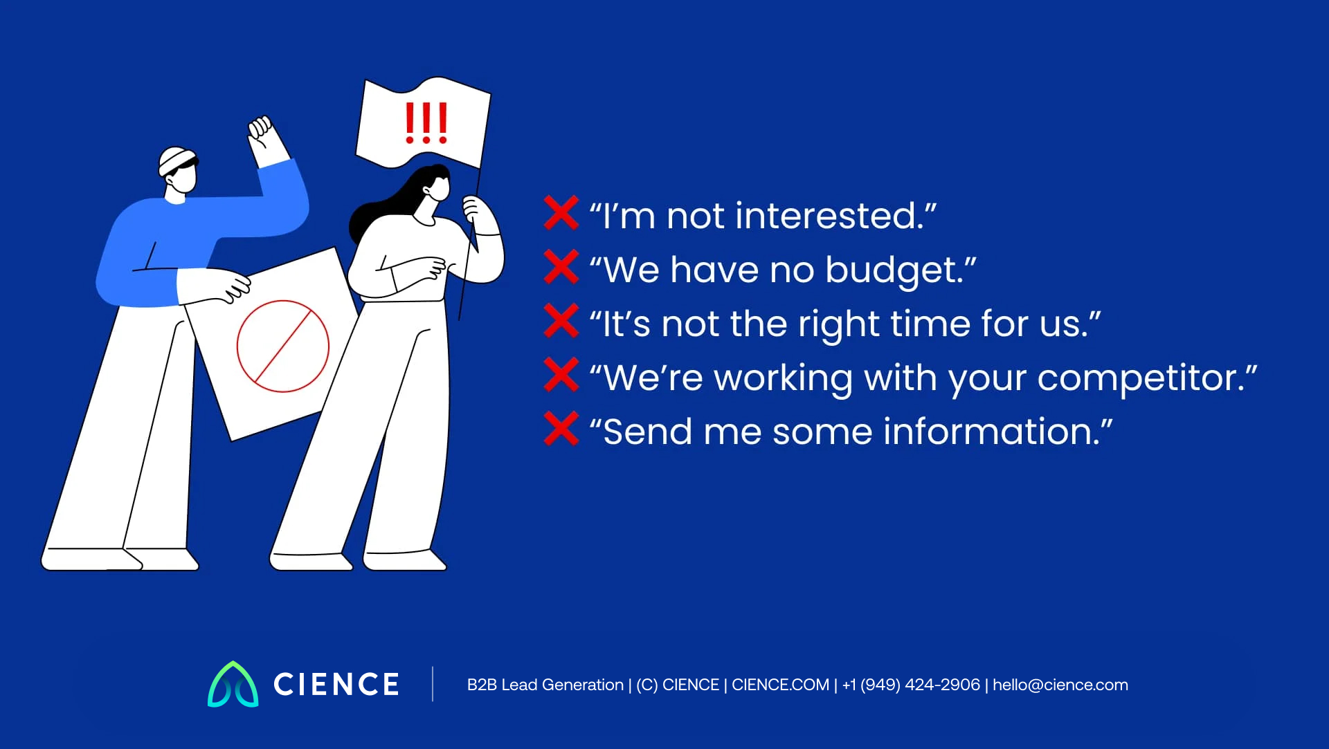 Cold calling objection handling table: how SDRs respond to ‘not interested’, ‘no budget’, and ‘wrong timing’